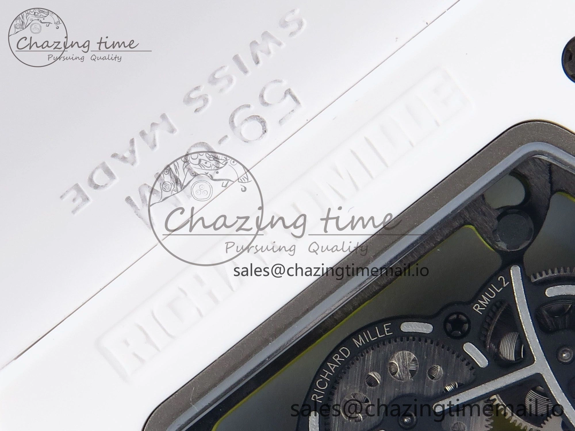 RM061 White Ceramic ZF 1:1 Best Edition on White Rubber Strap RMUL2 Super Clone Elegant 9205