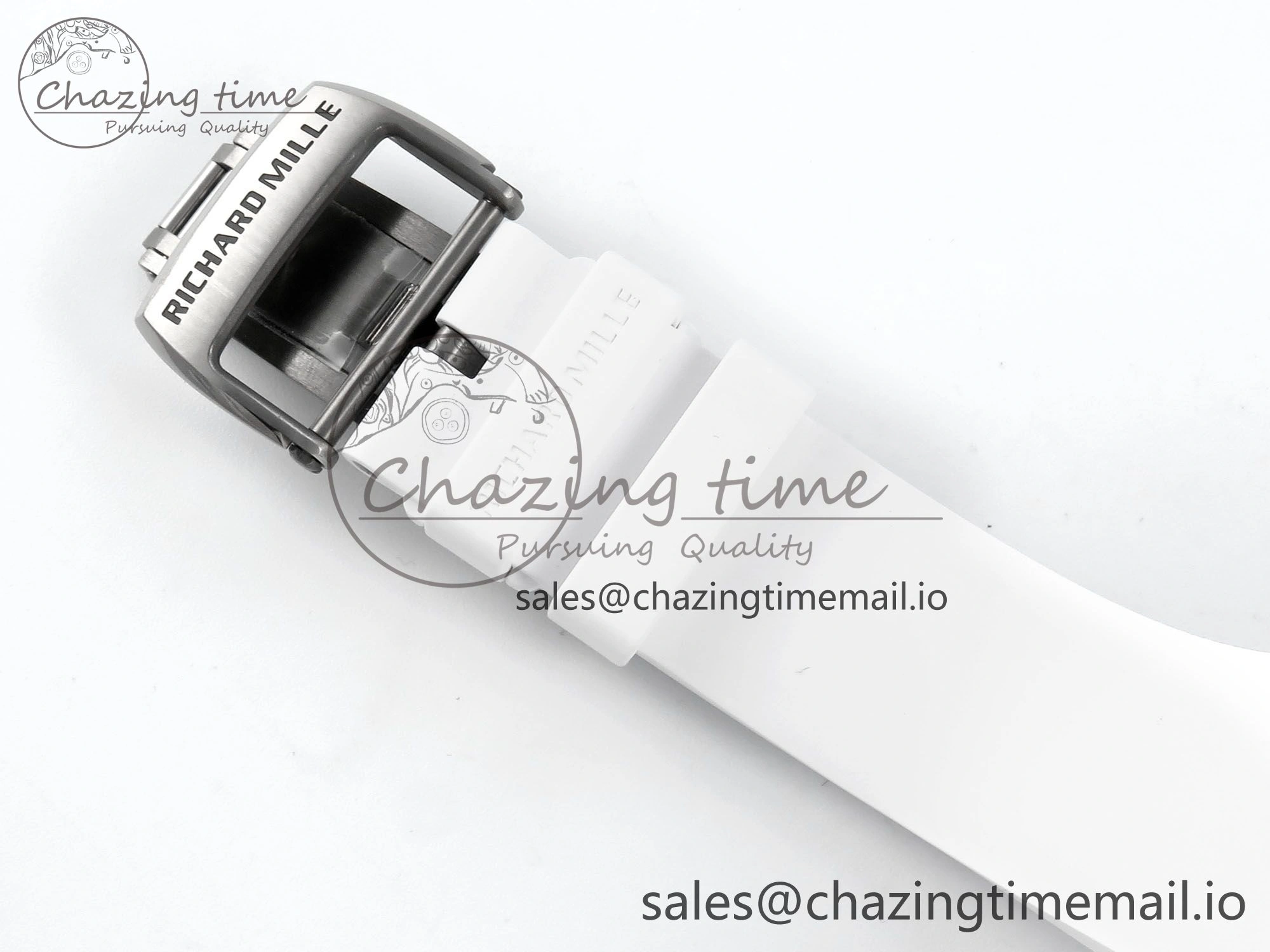 RM061 White Ceramic ZF 1:1 Best Edition on White Rubber Strap RMUL2 Super Clone Elegant 9205