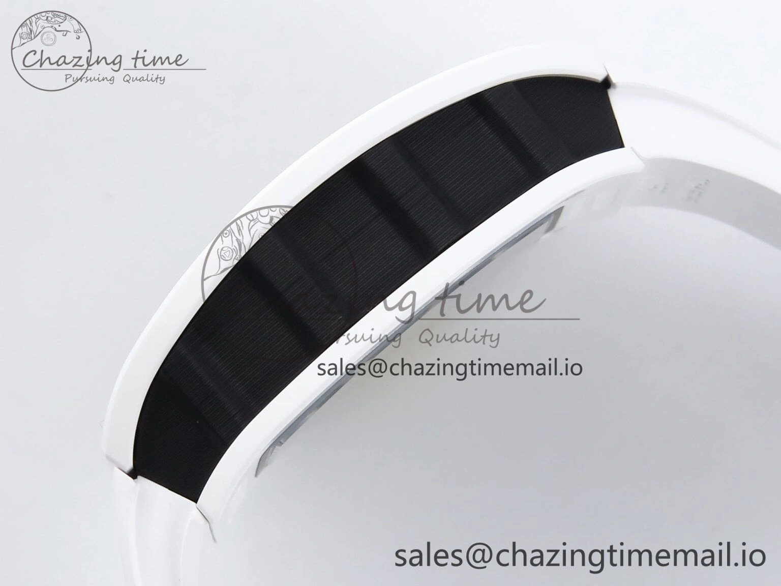 Neat RM061 White Ceramic ZF 1:1 Best Edition on White Rubber Strap RMUL2 Super Clone 9186
