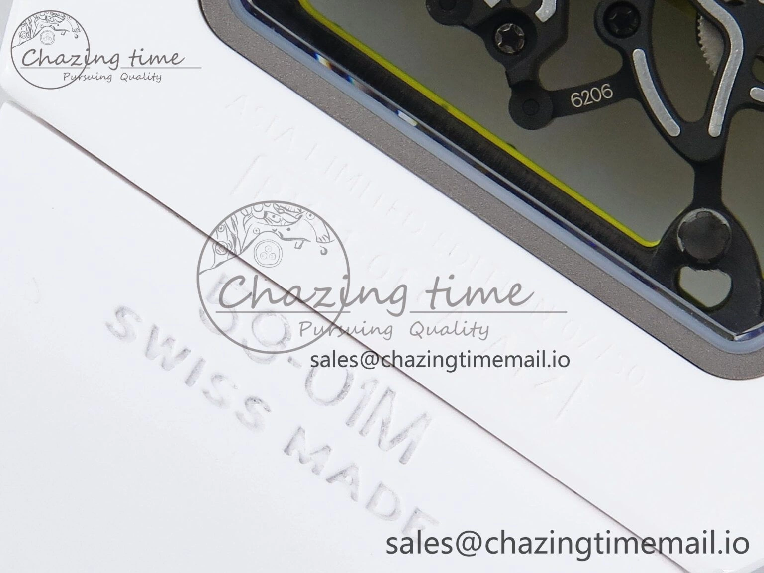 Neat RM061 White Ceramic ZF 1:1 Best Edition on White Rubber Strap RMUL2 Super Clone 9186