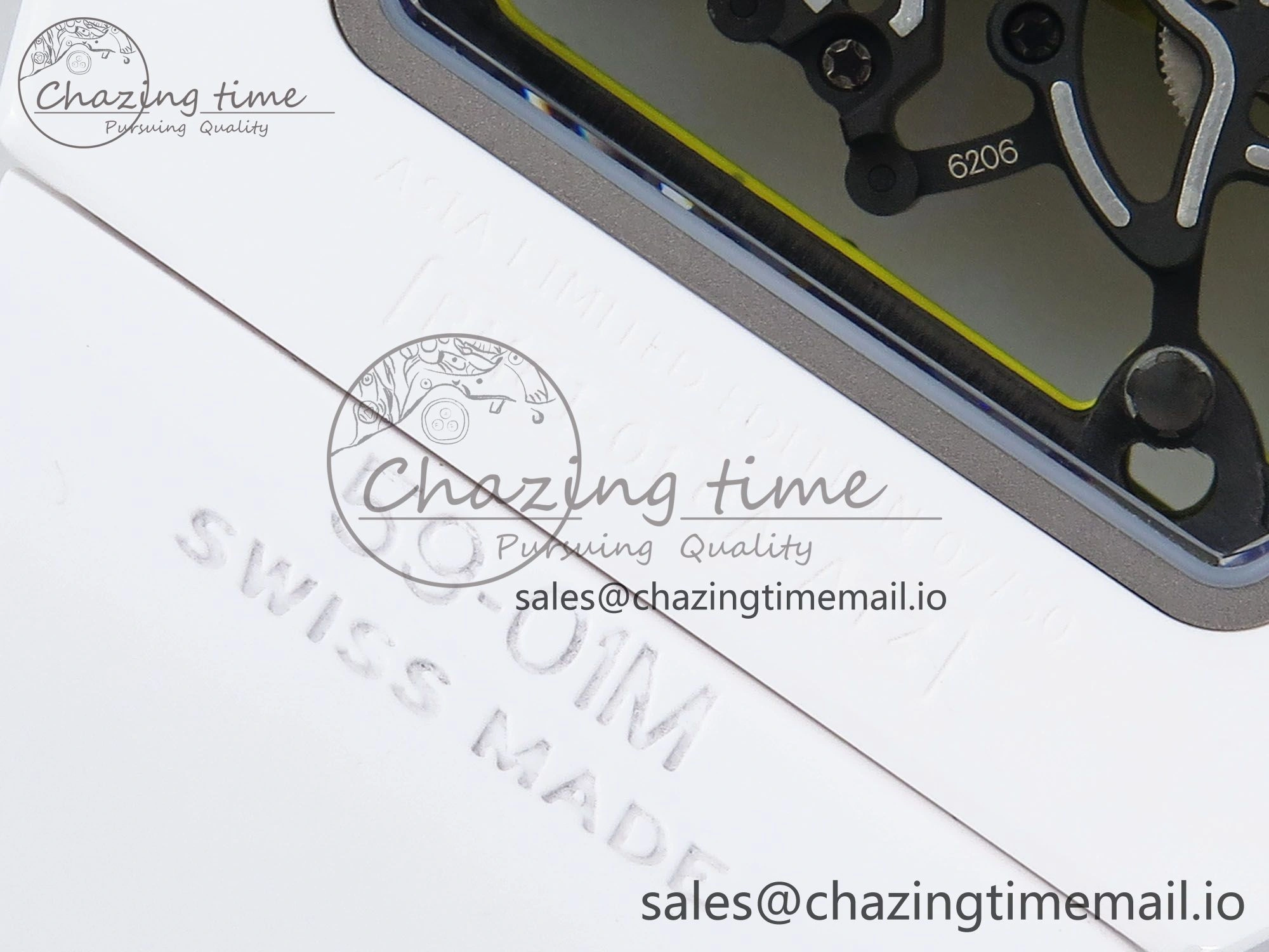 Neat RM061 White Ceramic ZF 1:1 Best Edition on White Rubber Strap RMUL2 Super Clone 9186