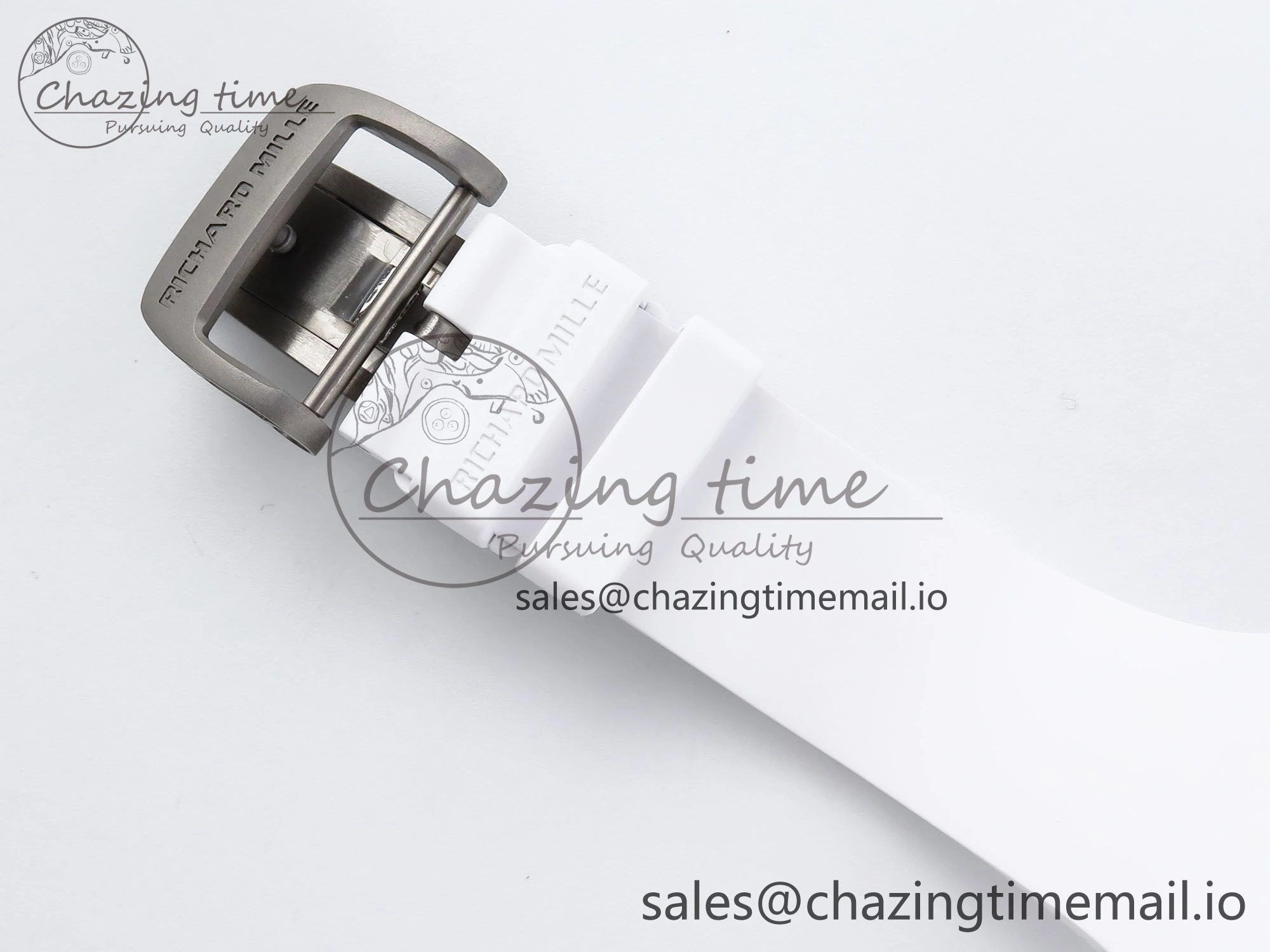 Neat RM061 White Ceramic ZF 1:1 Best Edition on White Rubber Strap RMUL2 Super Clone 9186