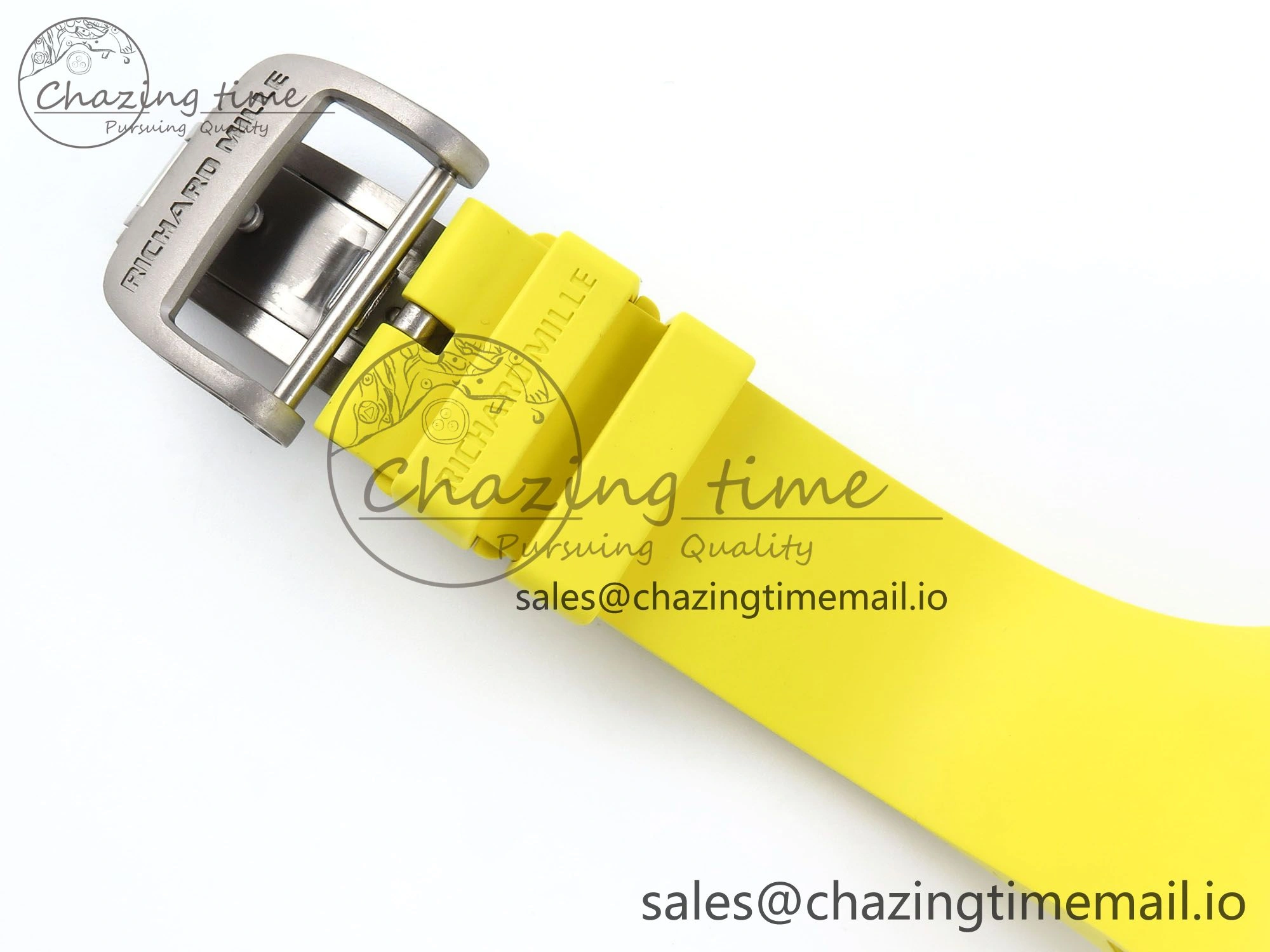 RM061 White Ceramic ZF 1:1 Best Edition on Yellow Rubber Strap RMUL2 Super Clone ComfortFit 9190
