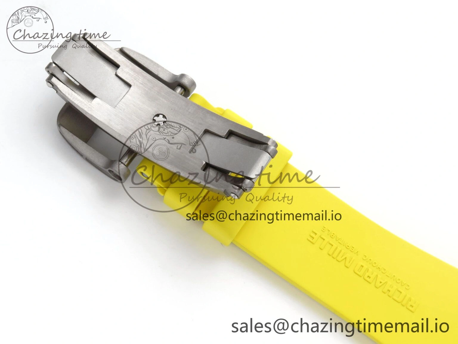 RM061 White Ceramic ZF 1:1 Best Edition on Yellow Rubber Strap RMUL2 Super Clone ComfortFit 9190