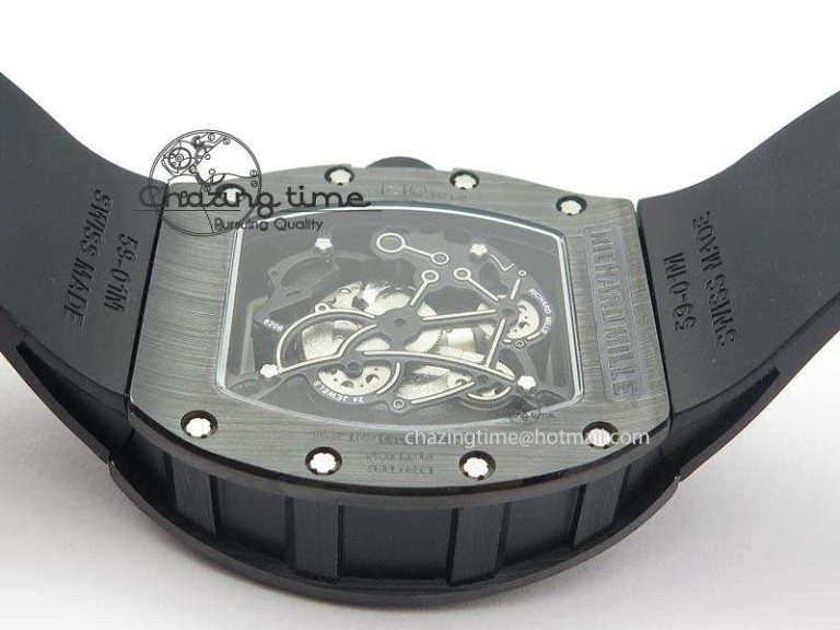 RM061 White Inner Bezel Skeleton Dial On Black Rubber Strap MIYOTA8215 KVF Modern 9578