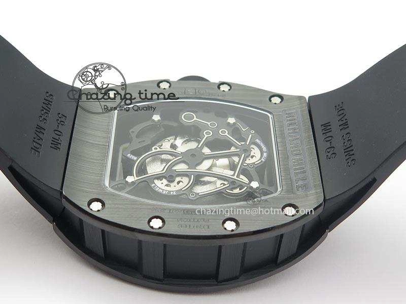 RM061 White Inner Bezel Skeleton Dial On Black Rubber Strap MIYOTA8215 KVF Modern 9578