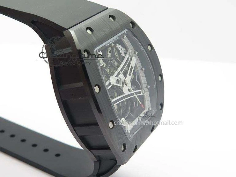 RM061 White Inner Bezel Skeleton Dial On Black Rubber Strap MIYOTA8215 KVF Modern 9578