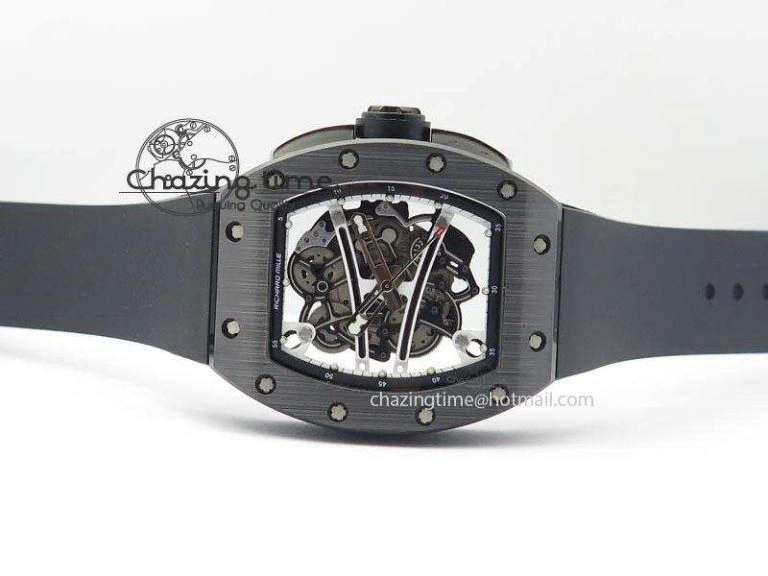RM061 White Inner Bezel Skeleton Dial On Black Rubber Strap MIYOTA8215 KVF Modern 9578