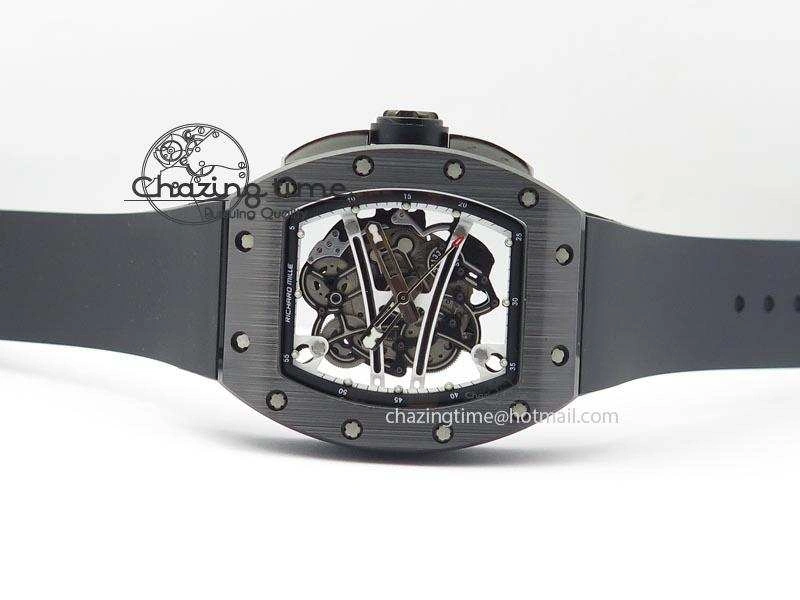 RM061 White Inner Bezel Skeleton Dial On Black Rubber Strap MIYOTA8215 KVF Modern 9578