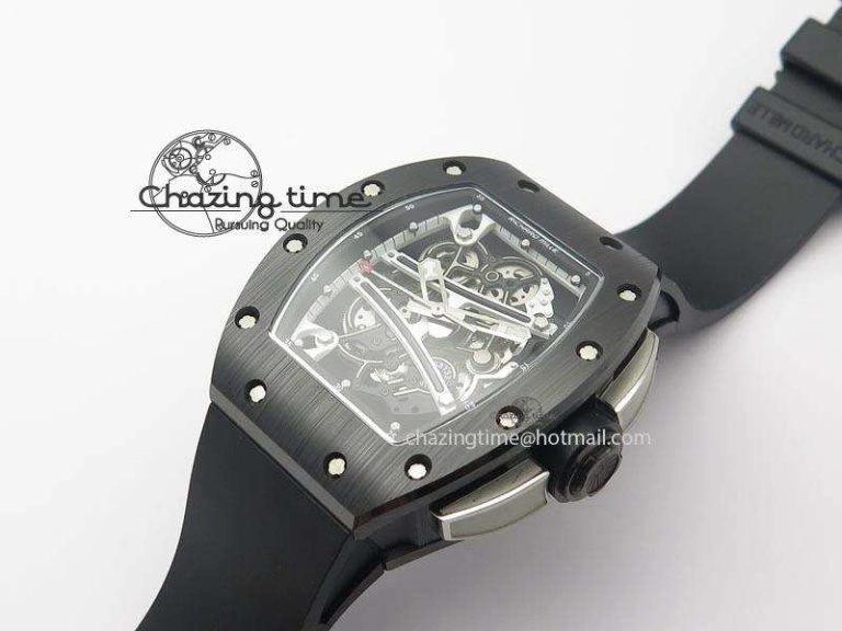 RM061 White Inner Bezel Skeleton Dial On Black Rubber Strap MIYOTA8215 KVF Modern 9578