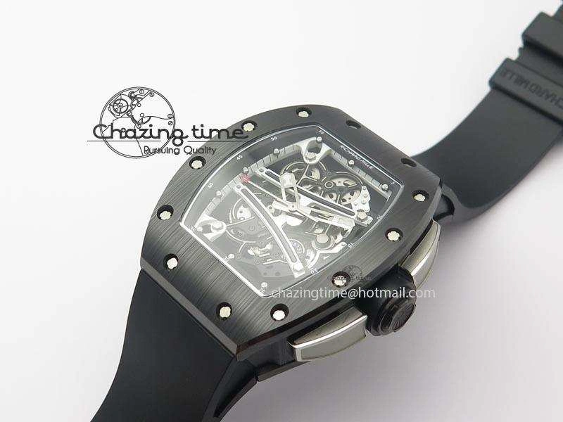 RM061 White Inner Bezel Skeleton Dial On Black Rubber Strap MIYOTA8215 KVF Modern 9578