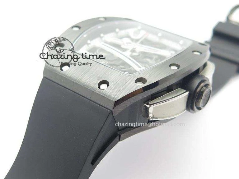 RM061 White Inner Bezel Skeleton Dial On Black Rubber Strap MIYOTA8215 KVF Modern 9578