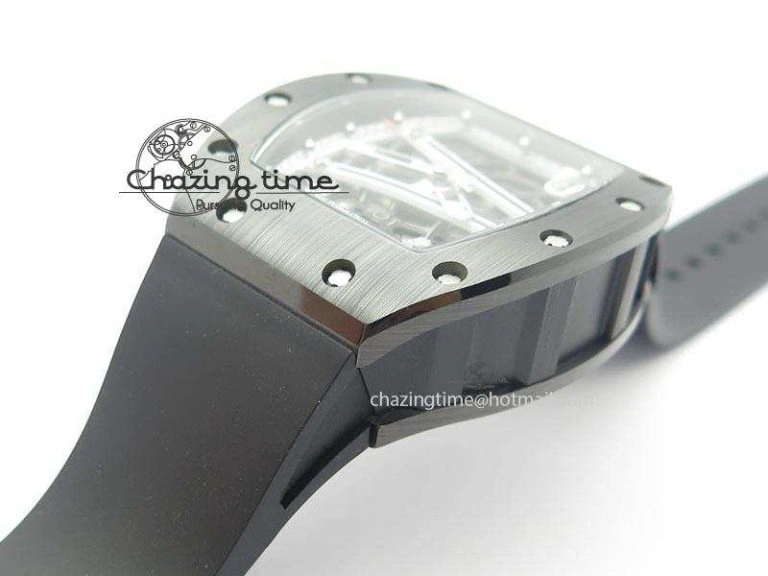 RM061 White Inner Bezel Skeleton Dial On Black Rubber Strap MIYOTA8215 KVF Modern 9578
