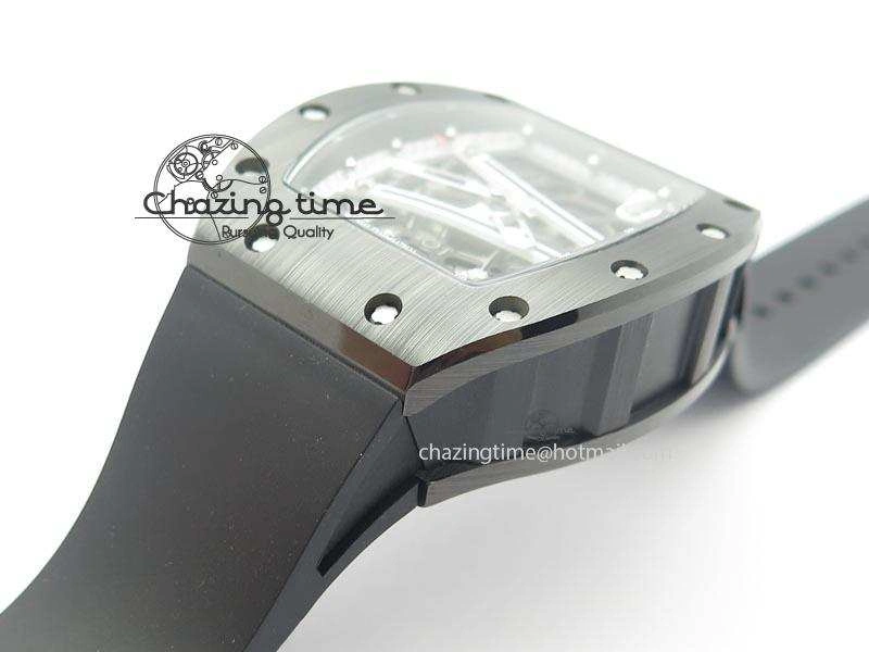 RM061 White Inner Bezel Skeleton Dial On Black Rubber Strap MIYOTA8215 KVF Modern 9578