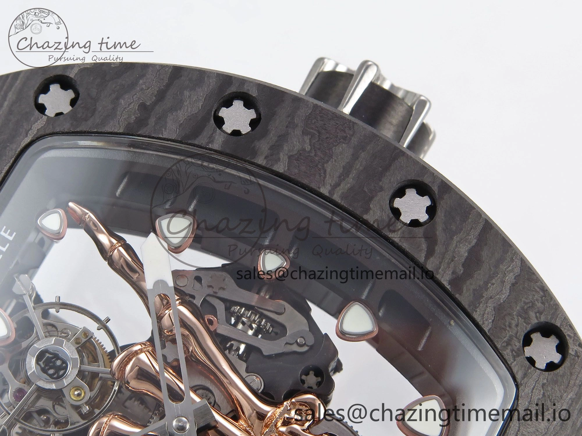 RM066 Real Forge Carbon RG YSF 1:1 Best Edition Skeleton Dial on Black Rubber Strap Asian Tourbillon AllSeason 9246
