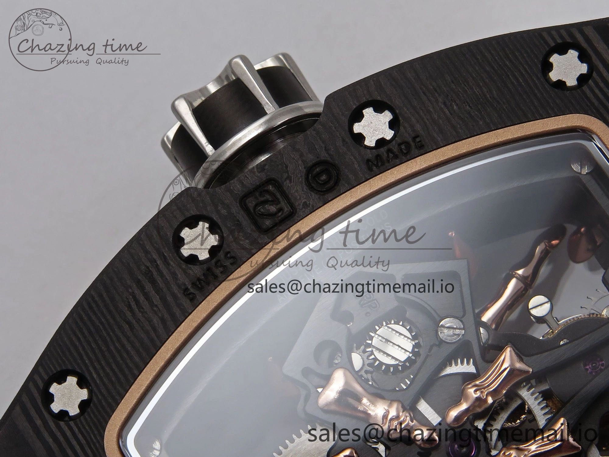 RM066 Real Forge Carbon RG YSF 1:1 Best Edition Skeleton Dial on Black Rubber Strap Asian Tourbillon AllSeason 9246