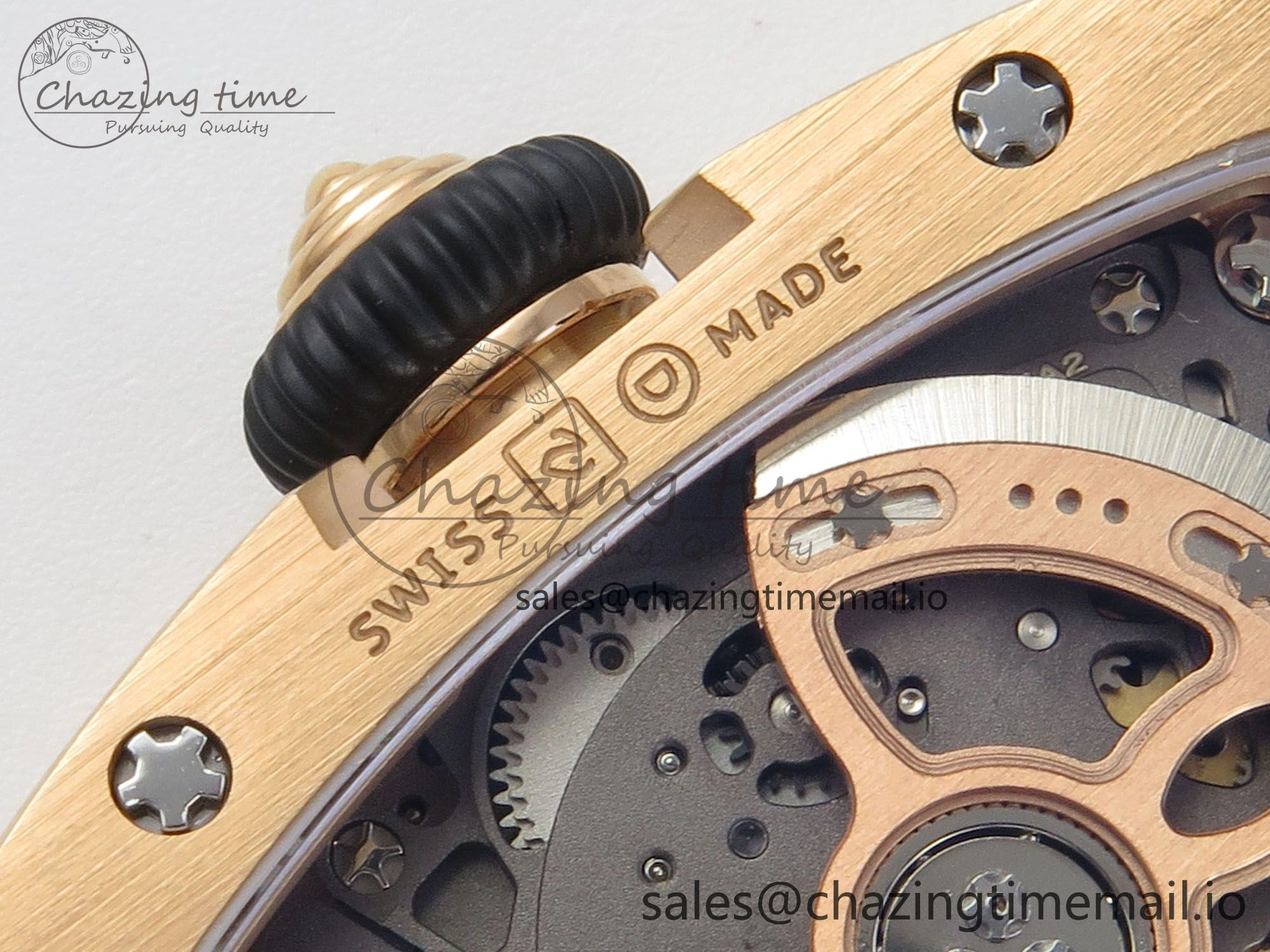 RM07 Ladies Full Diamonds RG ZF 1:1 Best Edition Red Dial on Black Rubber Strap CRMA2 Clone Effortless 9150