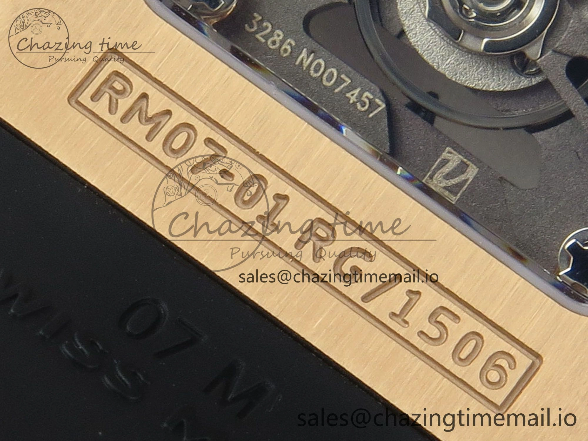 RM07 Ladies Full Diamonds RG ZF 1:1 Best Edition Red Dial on Black Rubber Strap CRMA2 Clone Effortless 9150