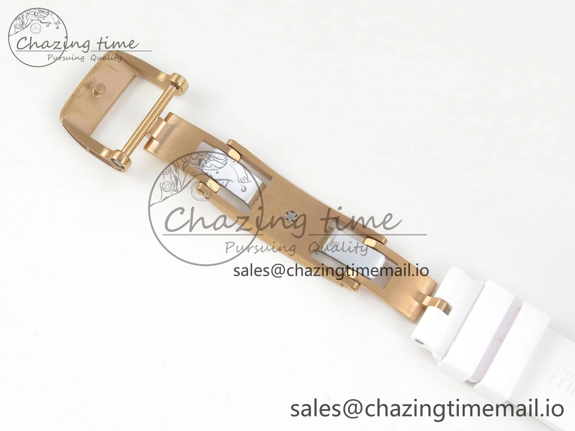 RM07 Ladies Full Diamonds RG ZF 1:1 Best Edition Red Dial on White Rubber Strap CRMA2 Clone RelaxedFit 9155
