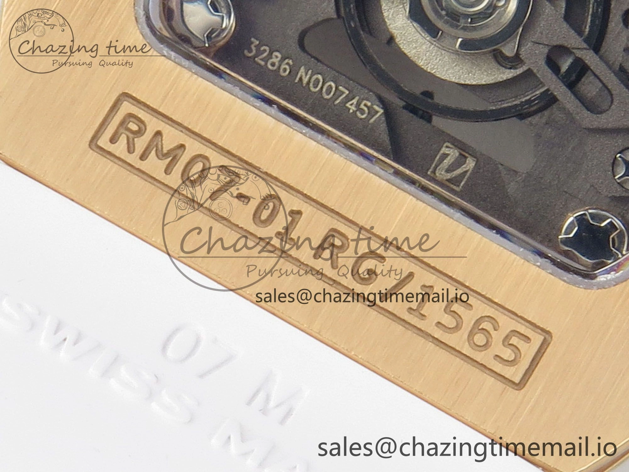FlexibleFit RM07 Ladies Full Diamonds RG ZF 1:1 Best Edition White MOP Dial on White Rubber Strap CRMA2 Clone 9154