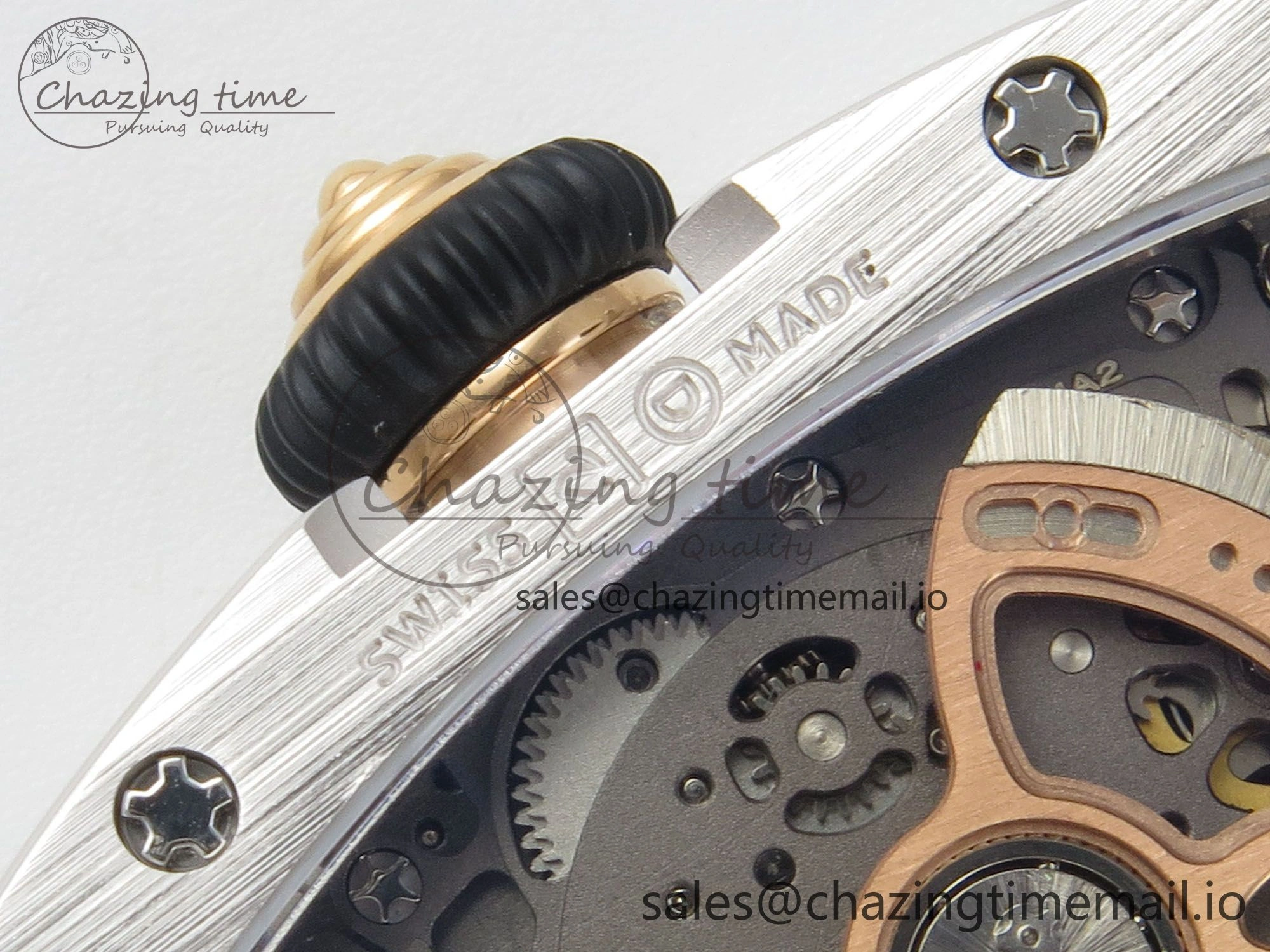 TopPick RM07 Ladies Full Diamonds SS ZF 1:1 Best Edition Black Dial on Black Rubber Strap CRMA2 Clone 9152