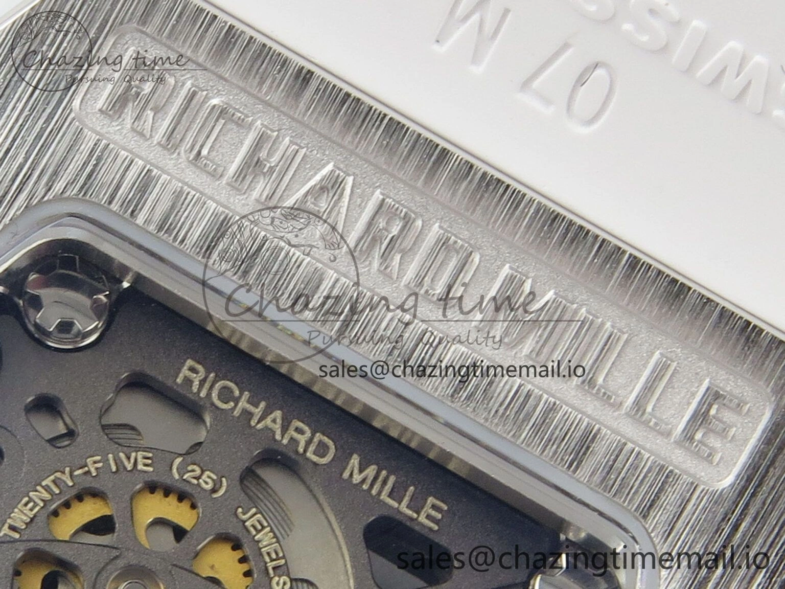 RM07 Ladies Full Diamonds SS ZF 1:1 Best Edition White MOP Dial on White Rubber Strap CRMA2 Clone Thermal 9156