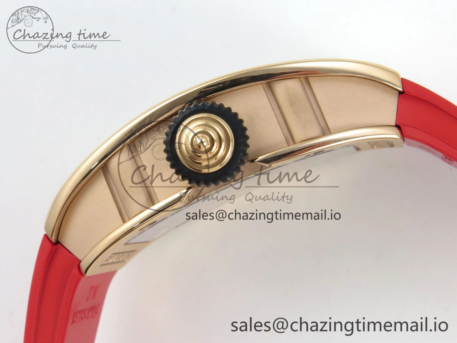 RM07 Ladies RG Diamonds Bezel ZF 1:1 Best Edition Red Diamonds Skeleton Dial on Red Rubber Strap CRMA2 Clone Efficient 10056