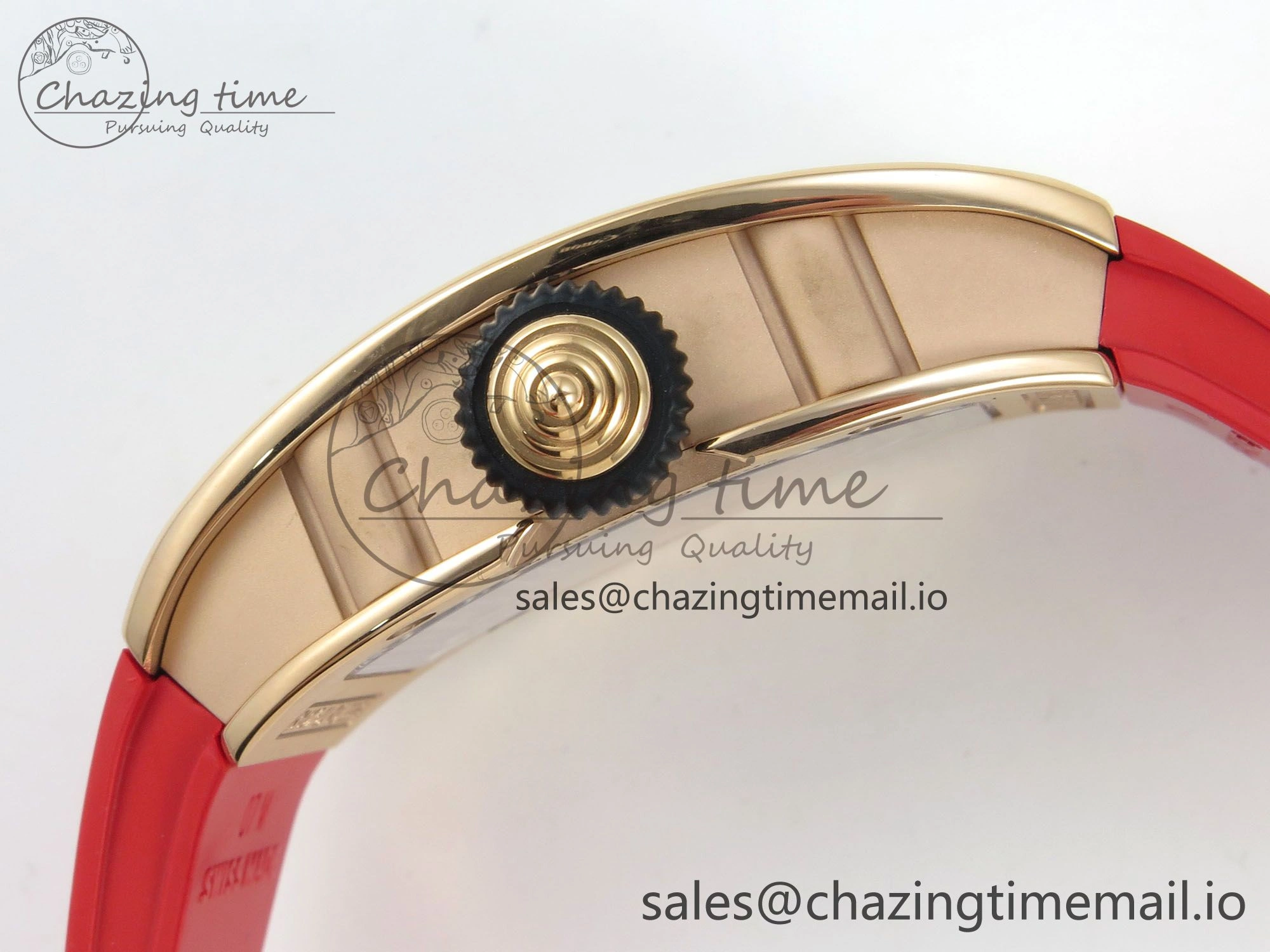 RM07 Ladies RG Diamonds Bezel ZF 1:1 Best Edition Red Diamonds Skeleton Dial on Red Rubber Strap CRMA2 Clone Efficient 10056