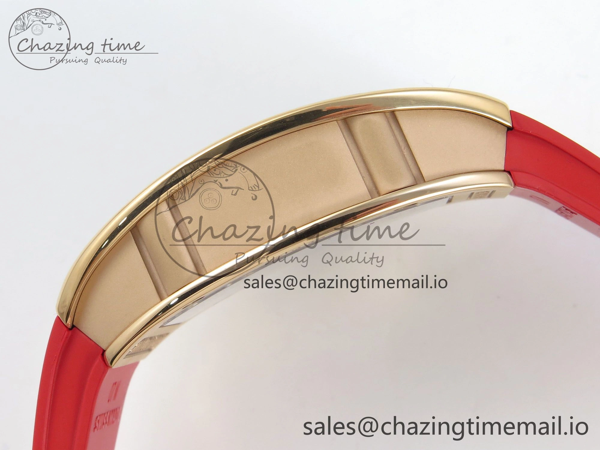 RM07 Ladies RG Diamonds Bezel ZF 1:1 Best Edition Red Diamonds Skeleton Dial on Red Rubber Strap CRMA2 Clone Efficient 10056