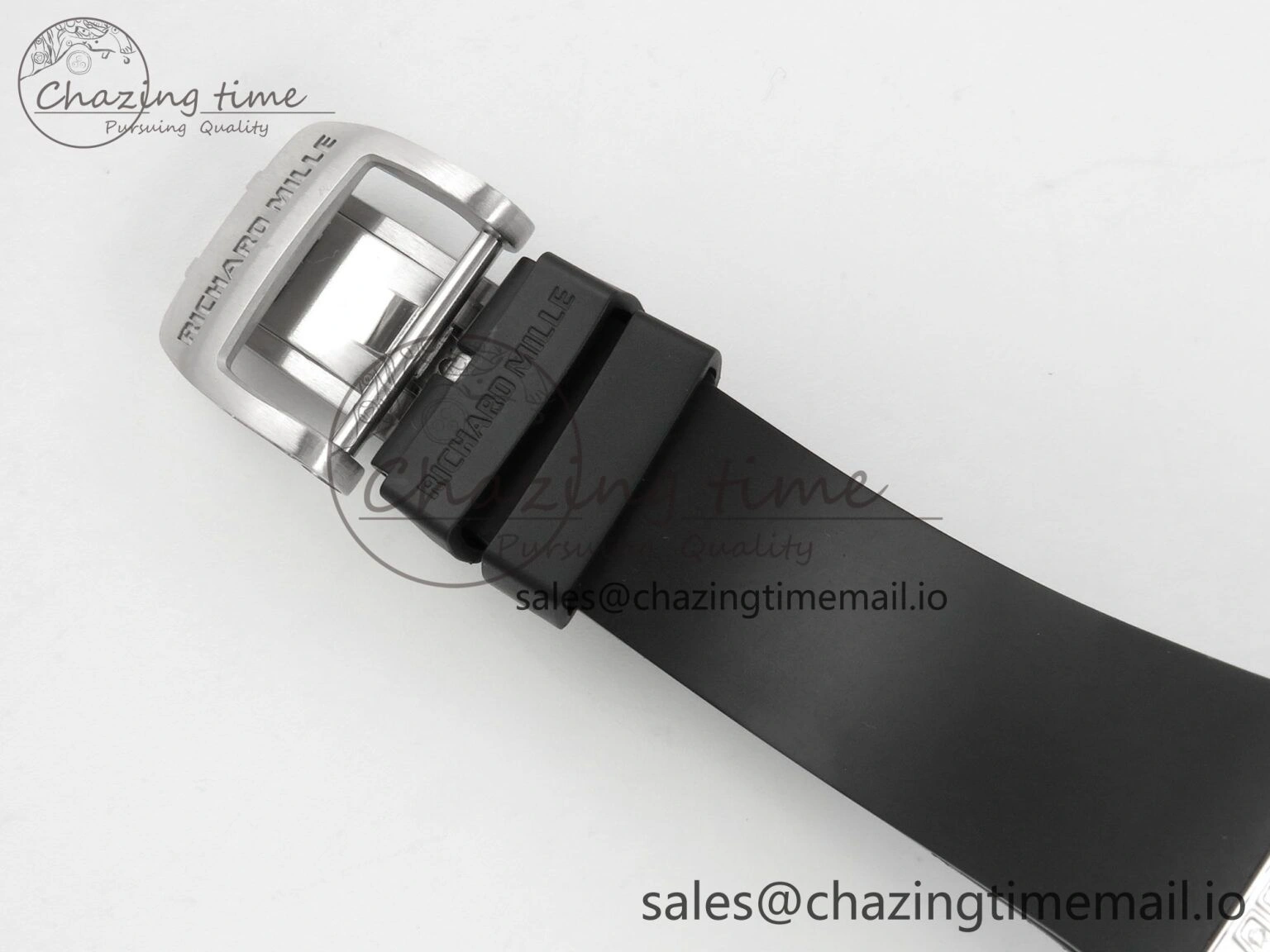 RM07 Ladies SS Diamonds Bezel ZF 1:1 Best Edition Black Diamonds Skeleton Dial on Black Rubber Strap CRMA2 Clone Classic 9158
