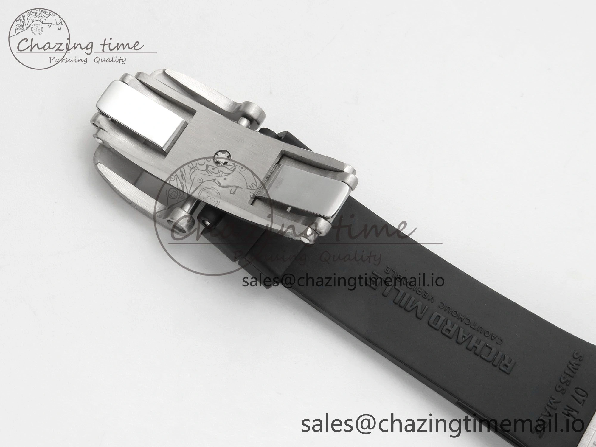 RM07 Ladies SS Diamonds Bezel ZF 1:1 Best Edition Black Diamonds Skeleton Dial on Black Rubber Strap CRMA2 Clone Classic 9158