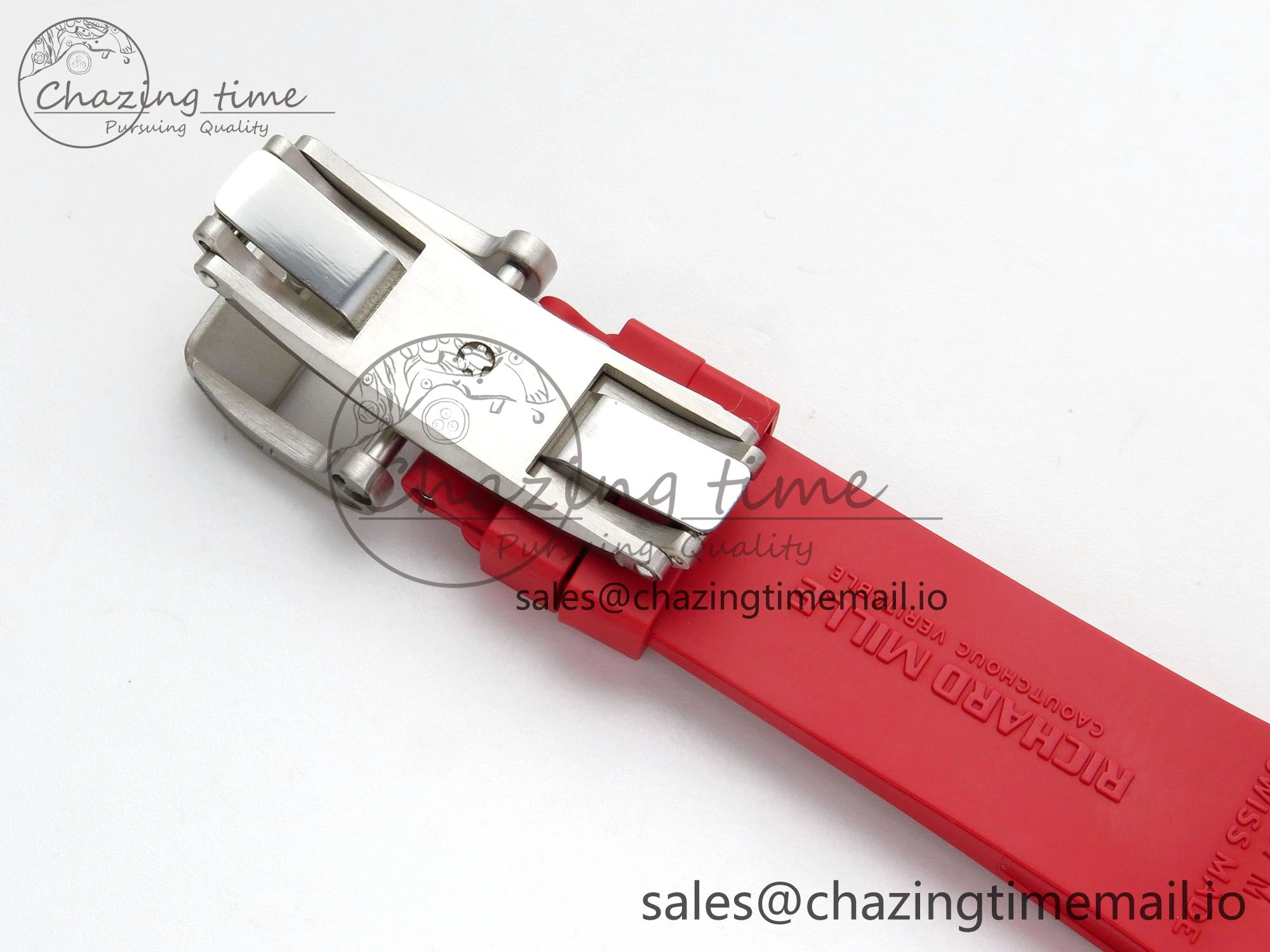 GoodFit RM07 Ladies SS Diamonds Bezel ZF 1:1 Best Edition Red Diamonds Skeleton Dial on Red Rubber Strap CRMA2 Clone 9161