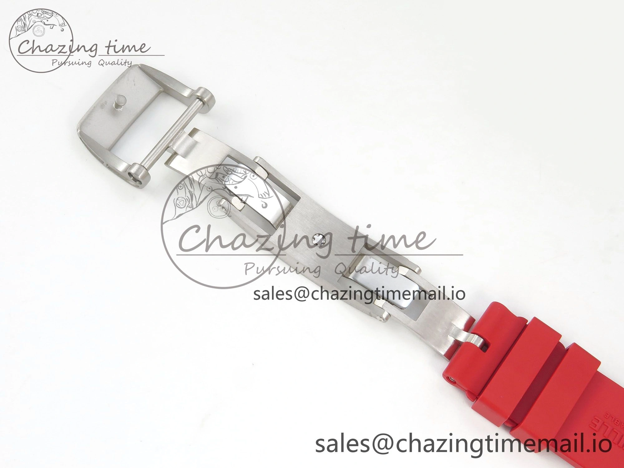 GoodFit RM07 Ladies SS Diamonds Bezel ZF 1:1 Best Edition Red Diamonds Skeleton Dial on Red Rubber Strap CRMA2 Clone 9161