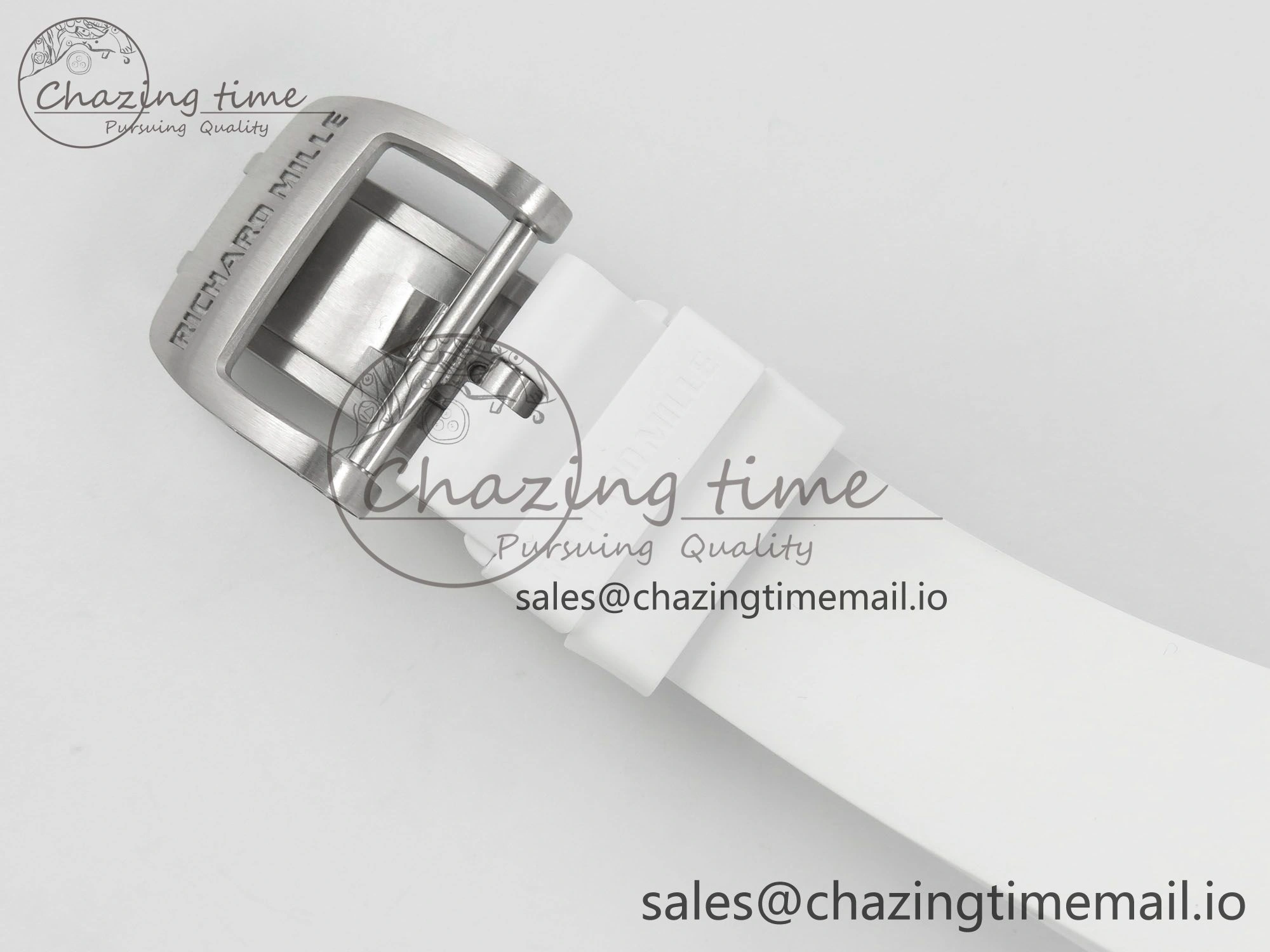 RM07 Ladies SS Diamonds Bezel ZF 1:1 Best Edition Red Diamonds Skeleton Dial on White Rubber Strap CRMA2 Clone Thermal 9164