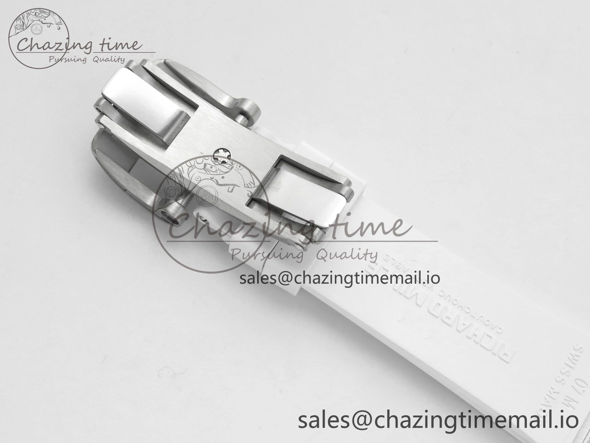 RM07 Ladies SS Diamonds Bezel ZF 1:1 Best Edition Red Diamonds Skeleton Dial on White Rubber Strap CRMA2 Clone Thermal 9164