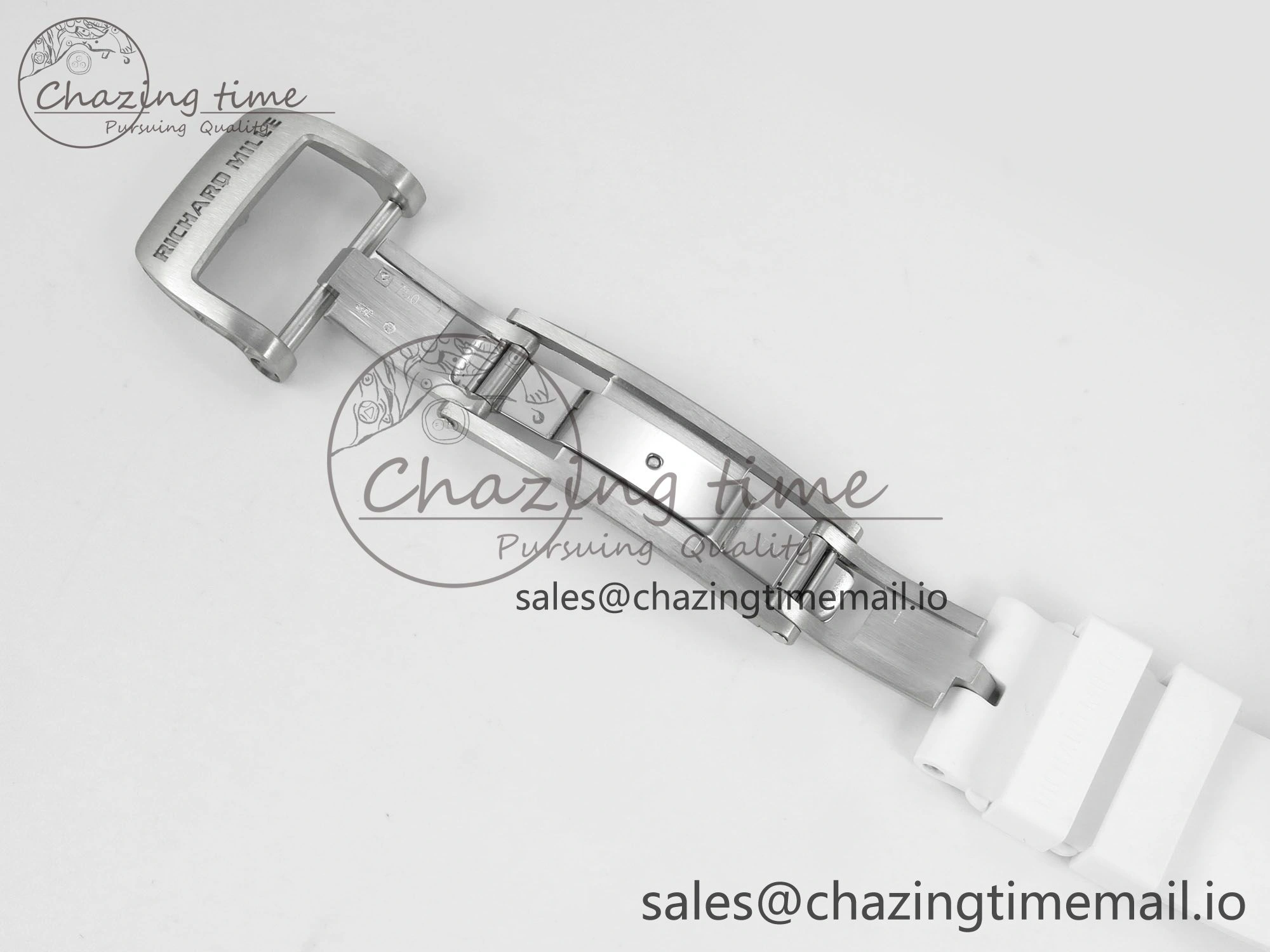 RM07 Ladies SS Diamonds Bezel ZF 1:1 Best Edition Red Diamonds Skeleton Dial on White Rubber Strap CRMA2 Clone Thermal 9164