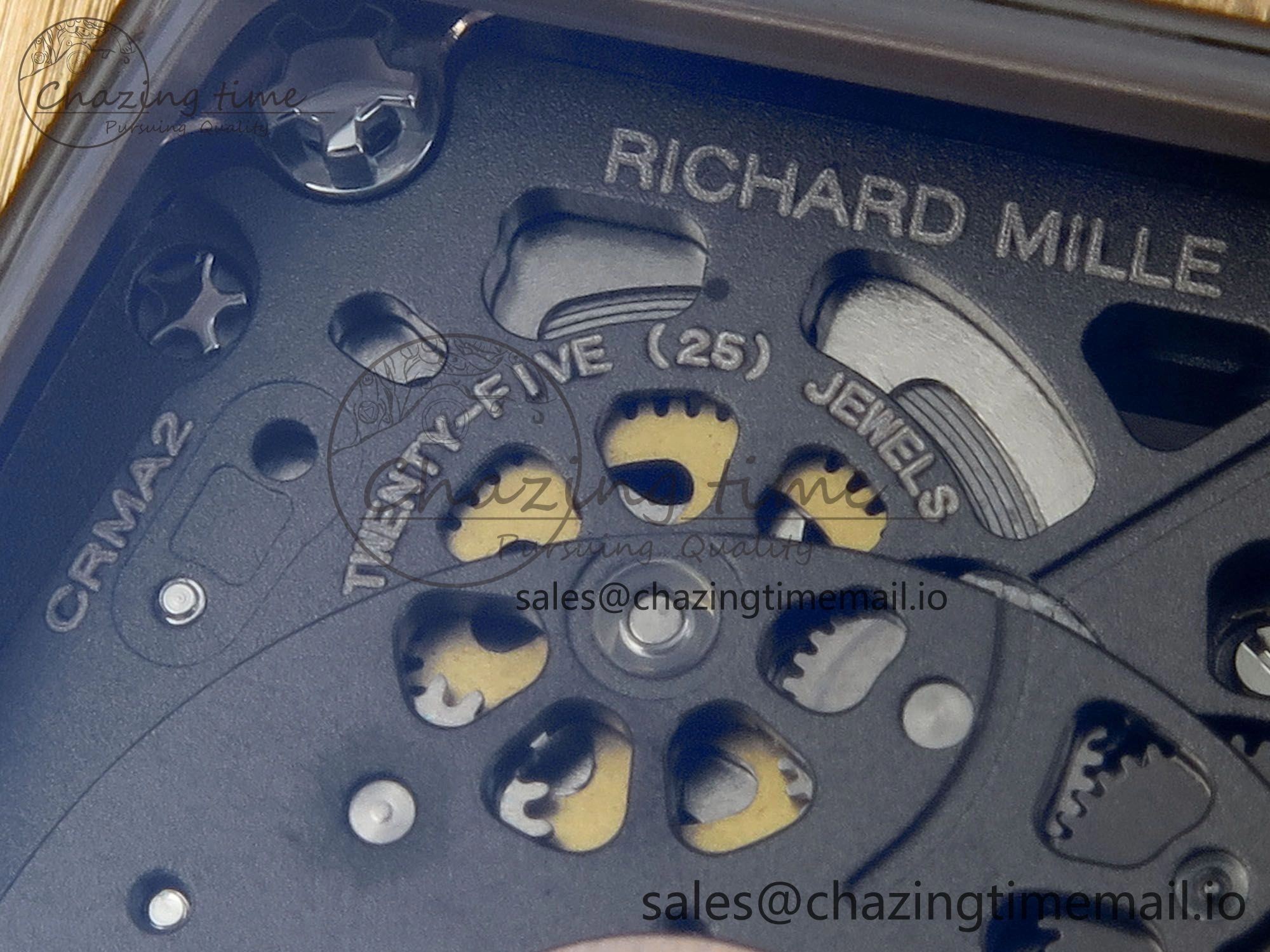 RM07 Ladies Snow Diamonds RG ZF 1:1 Best Edition Black Dial on Black Rubber Strap CRMA2 Clone FlexibleFit 9148