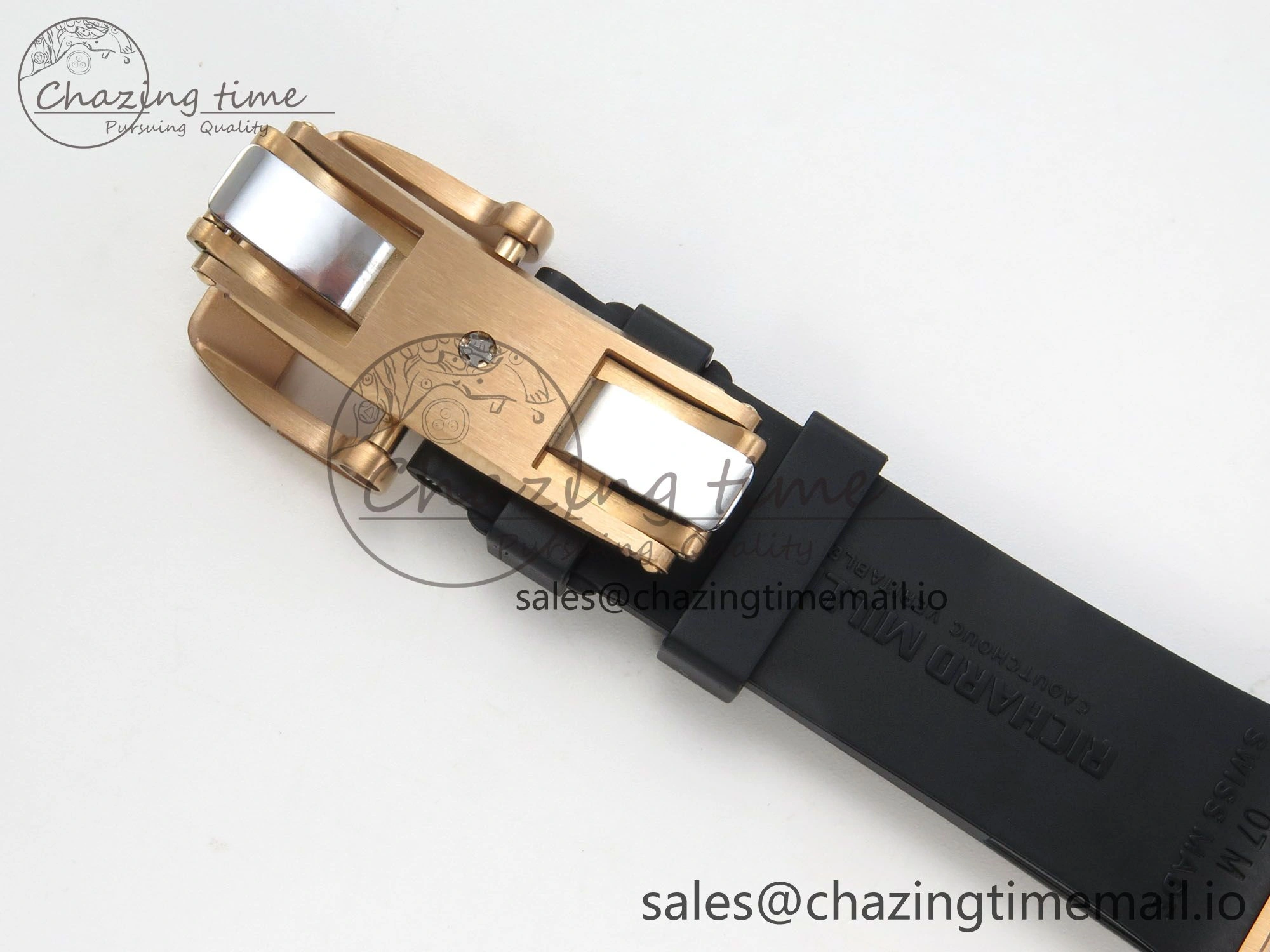 RM07 Ladies Snow Diamonds RG ZF 1:1 Best Edition Black Dial on Black Rubber Strap CRMA2 Clone FlexibleFit 9148