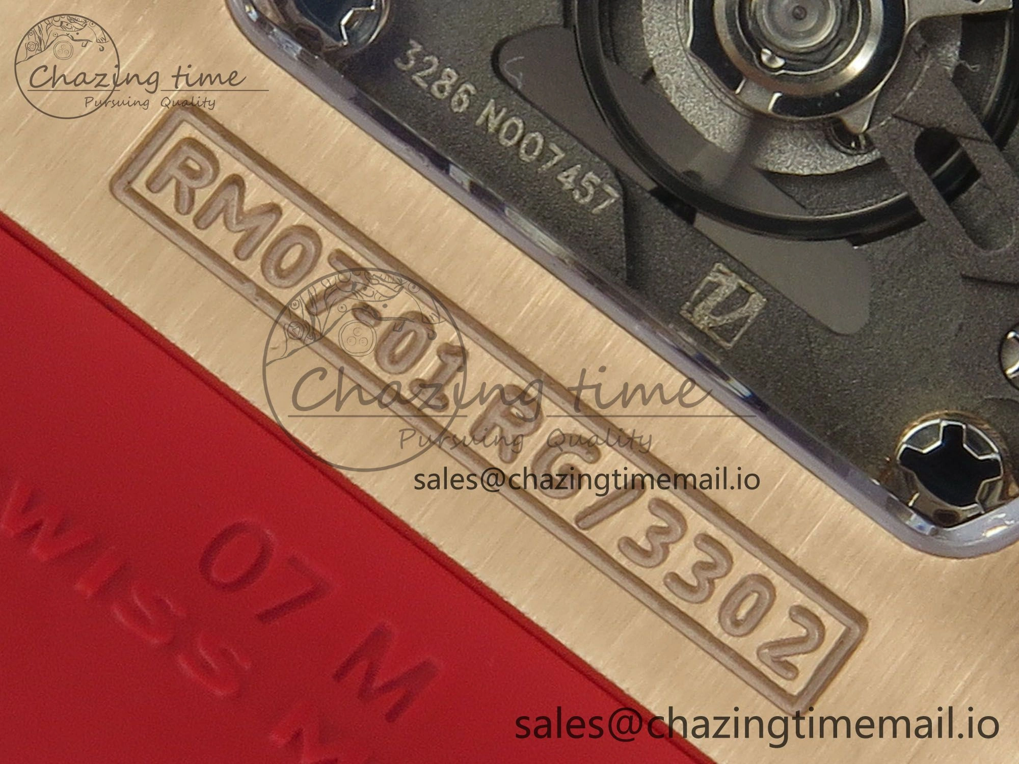 RM07 Ladies Snow Diamonds RG ZF 1:1 Best Edition Red Dial on Red Rubber Strap CRMA2 Clone Bright 9149
