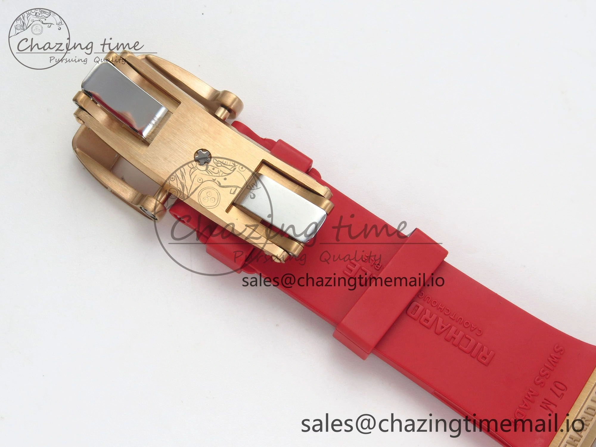 RM07 Ladies Snow Diamonds RG ZF 1:1 Best Edition Red Dial on Red Rubber Strap CRMA2 Clone Bright 9149