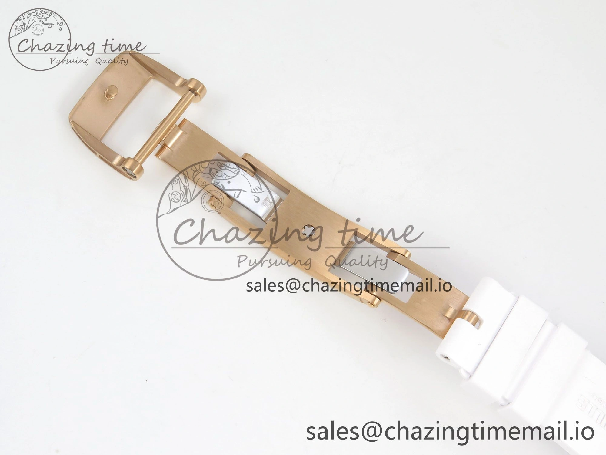 Chic RM07 Ladies Snow Diamonds RG ZF 1:1 Best Edition White Dial on White Rubber Strap CRMA2 Clone 9144
