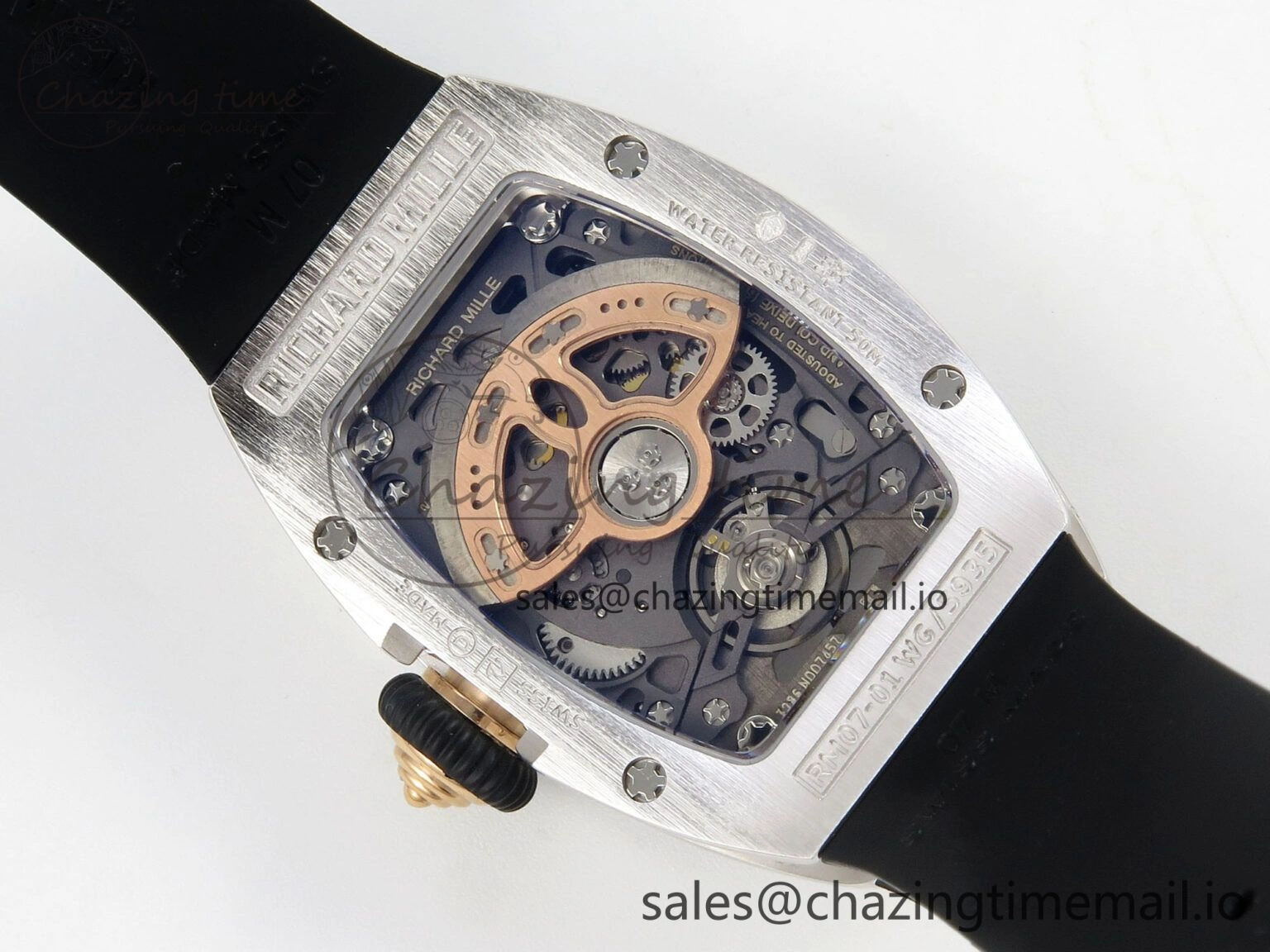 RM07 Ladies Snow Diamonds SS ZF 1:1 Best Edition Black Dial on Black Rubber Strap CRMA2 Clone EyeCatching 9146