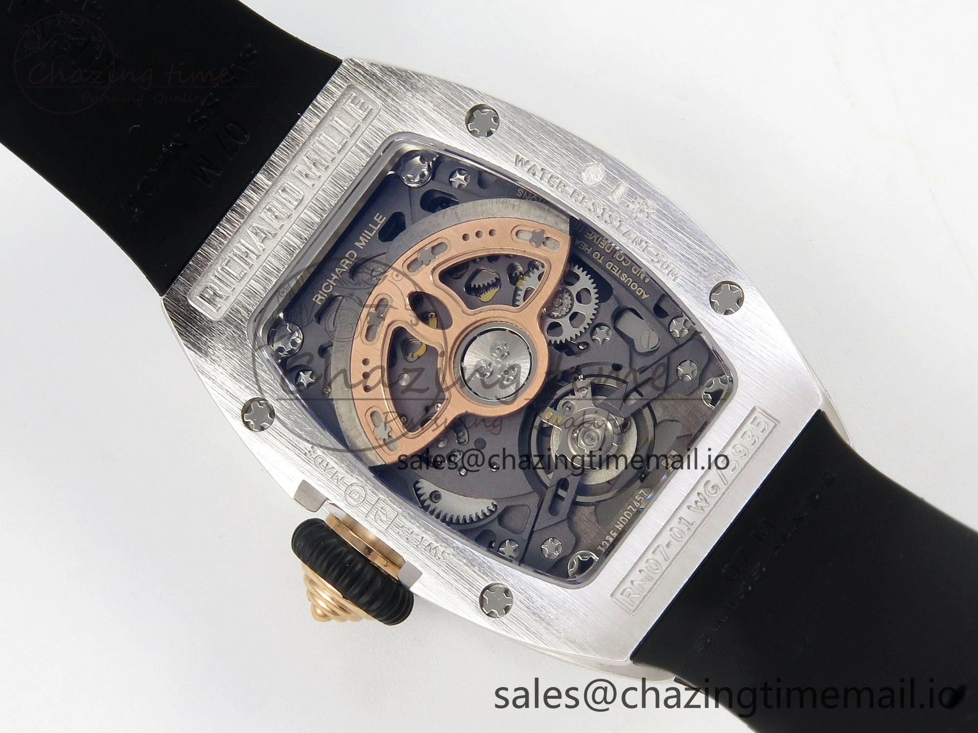RM07 Ladies Snow Diamonds SS ZF 1:1 Best Edition Black Dial on Black Rubber Strap CRMA2 Clone EyeCatching 9146