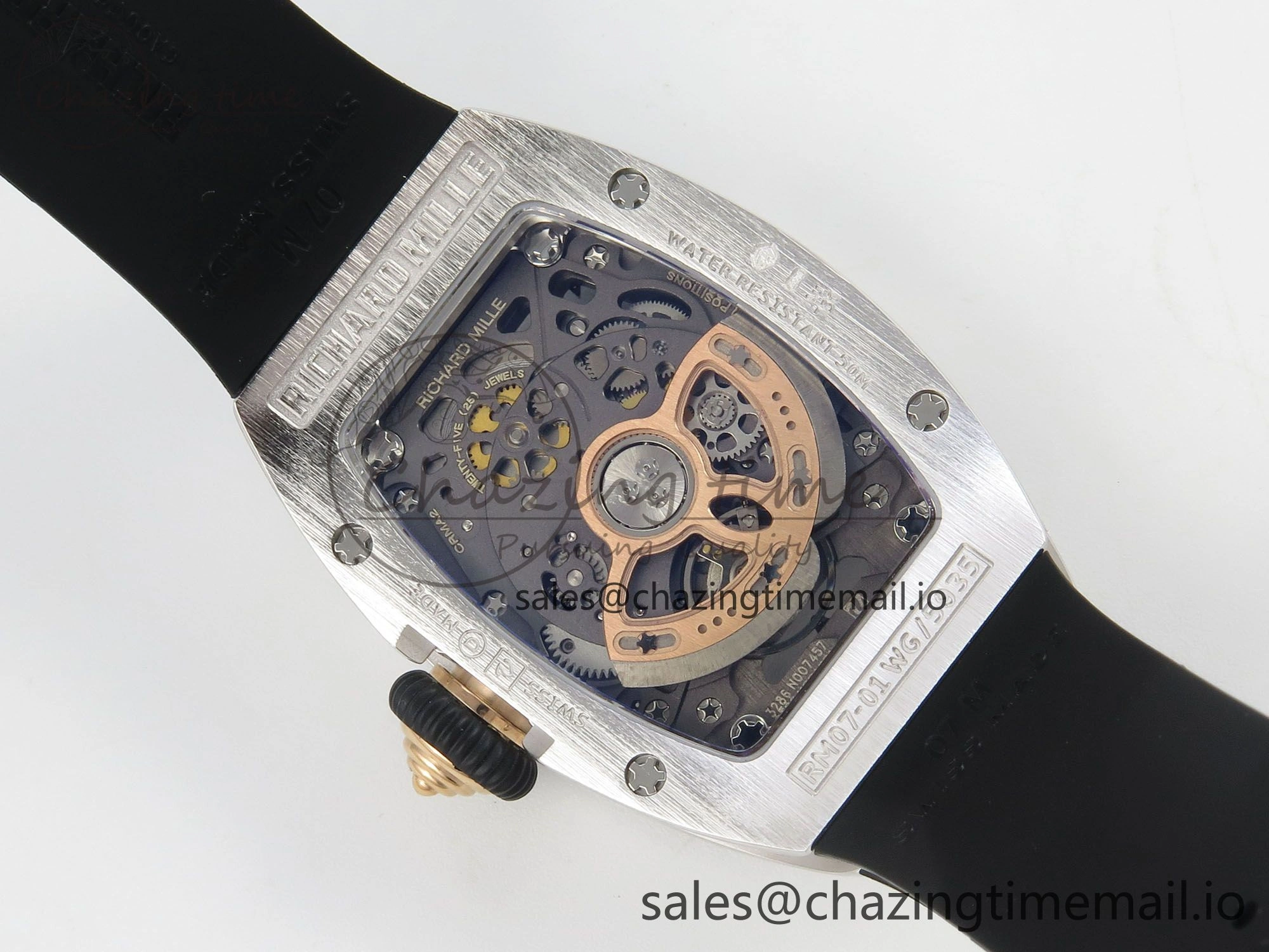 RM07 Ladies Snow Diamonds SS ZF 1:1 Best Edition Black Dial on Black Rubber Strap CRMA2 Clone EyeCatching 9146