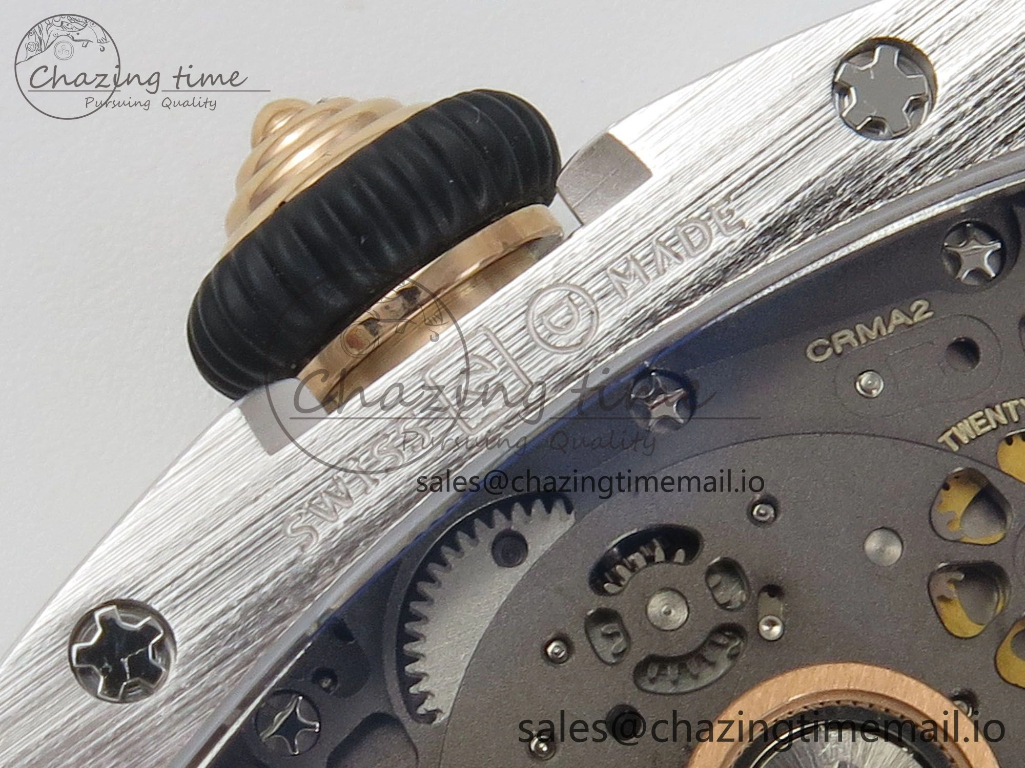 RM07 Ladies Snow Diamonds SS ZF 1:1 Best Edition Black Dial on Black Rubber Strap CRMA2 Clone EyeCatching 9146