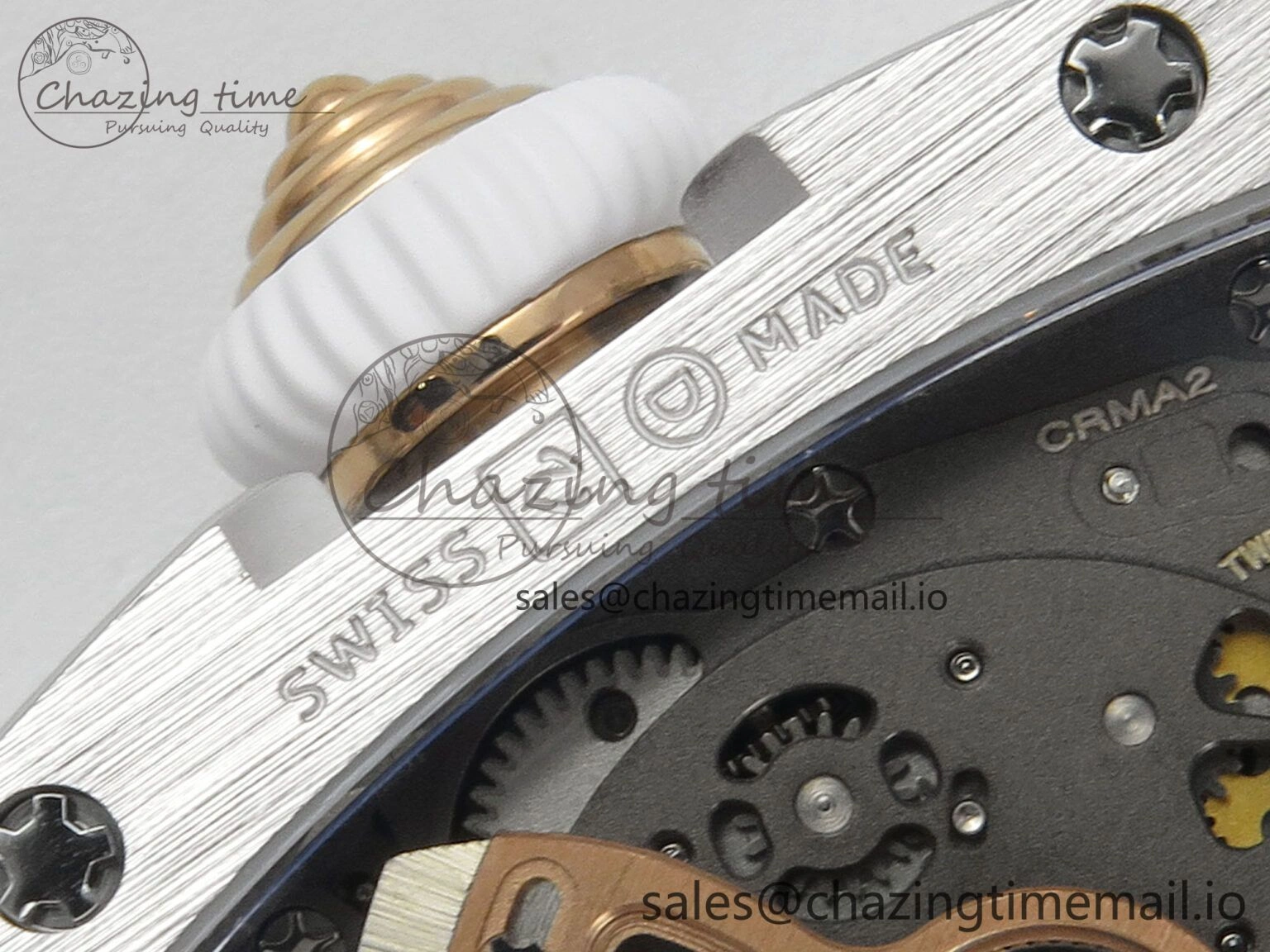 RM07 Ladies Snow Diamonds SS ZF 1:1 Best Edition White Dial on White Rubber Strap CRMA2 Clone SunProtective 9145
