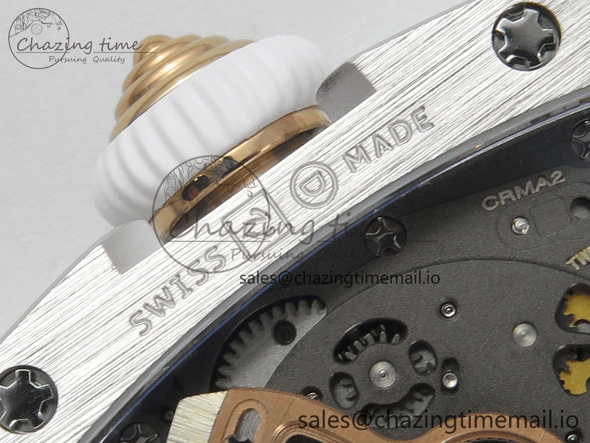 RM07 Ladies Snow Diamonds SS ZF 1:1 Best Edition White Dial on White Rubber Strap CRMA2 Clone SunProtective 9145