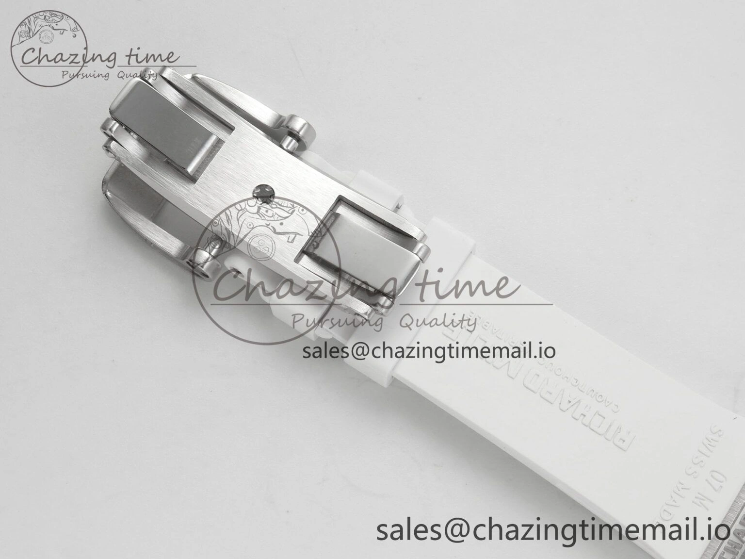 RM07 Ladies Snow Diamonds SS ZF 1:1 Best Edition White Dial on White Rubber Strap CRMA2 Clone SunProtective 9145