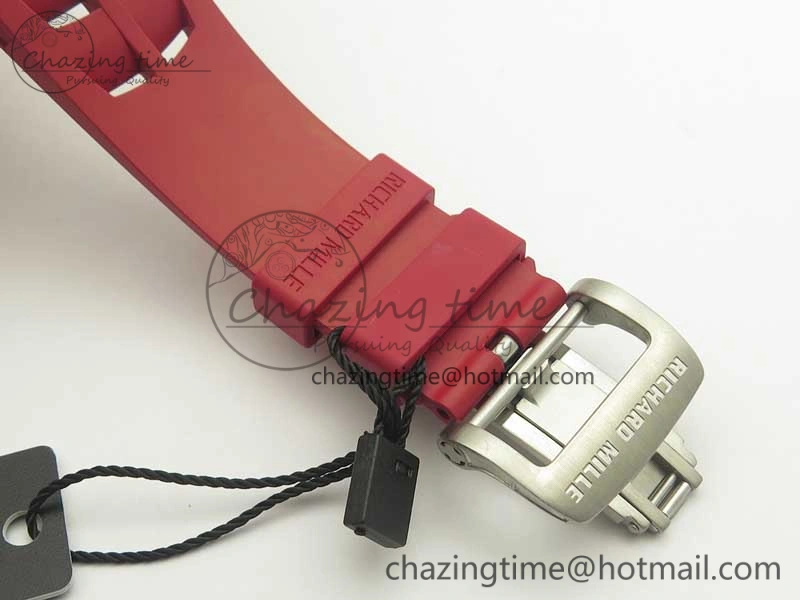 Affordable RM11-03 SS KVF 1:1 Best Edition Crystal Skeleton Dial on Racing Rubber Strap A 4919