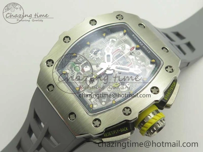Affordable RM11-03 SS KVF 1:1 Best Edition Crystal Skeleton Dial on Racing Rubber Strap A 4919